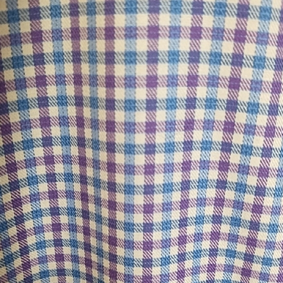 Blue Small Plaid Button Down Shirt Tall Gold Label - Picture 12 of 13